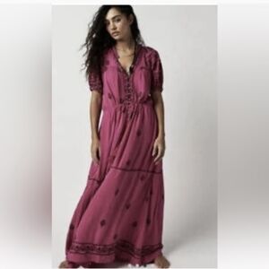 Free People Riley embroidered maxi